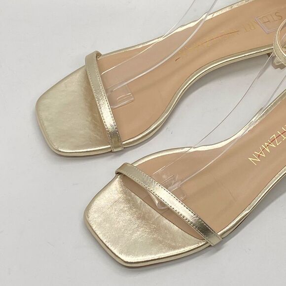 Stuart Weitzman Metallic Leather Embellished Sandals size 9 - Picture 4 of 11